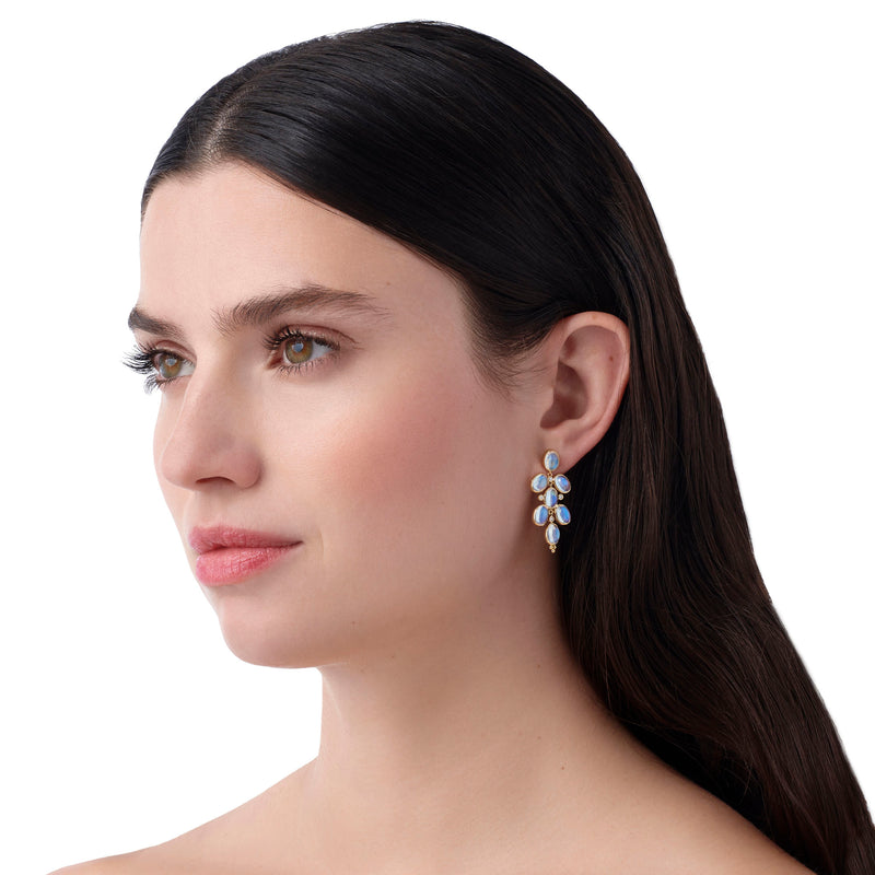 18K Blue Moonstone Drop Earrings